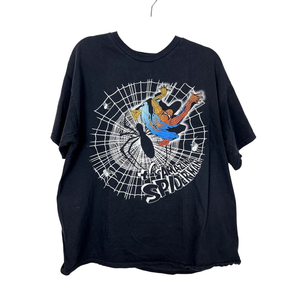 Boys Marvel Comics Black "The Amazing Spiderman" Short Sleeve T-shirt Size XL
